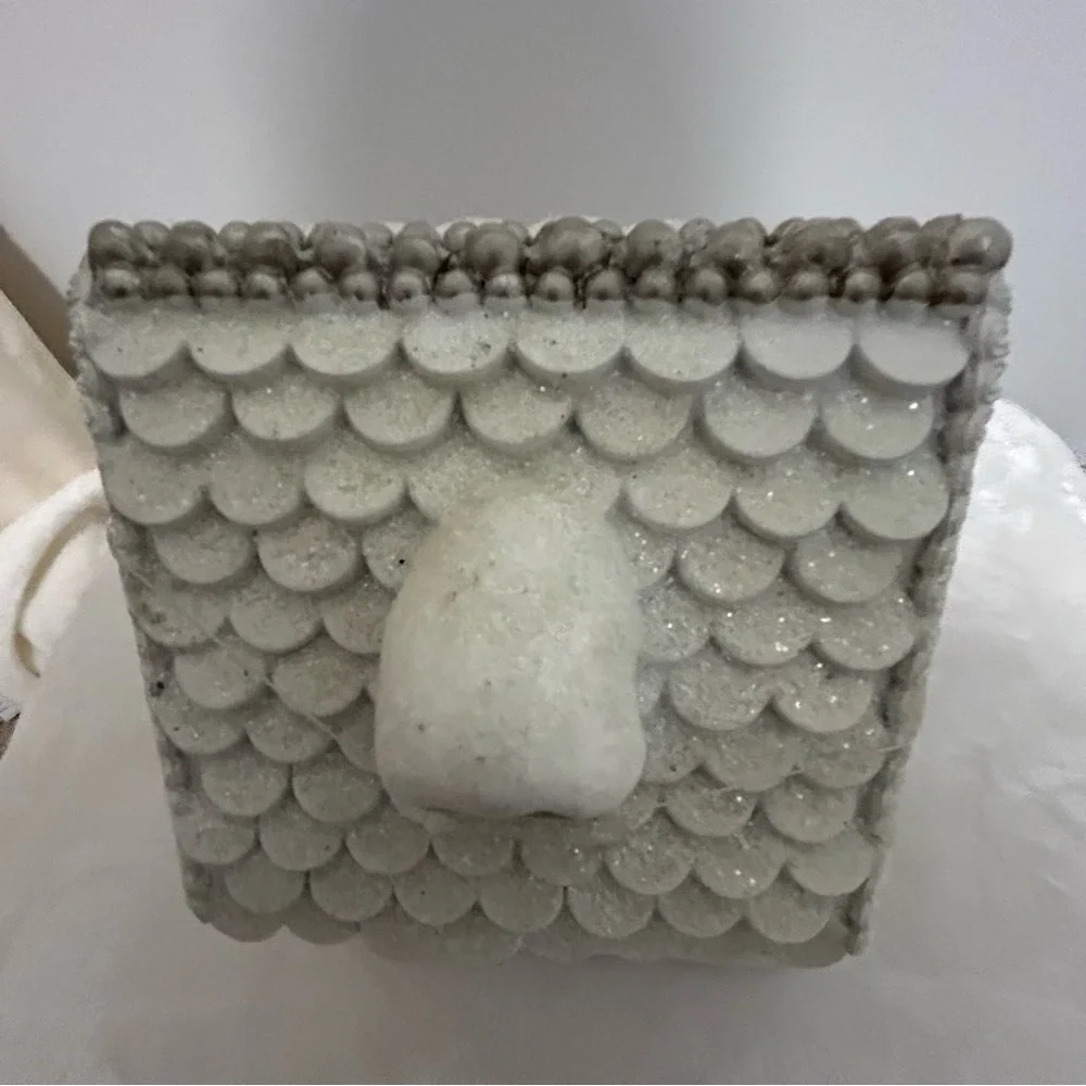 Elegant White and Silver Gingerbread House LED Light Up Christmas Decor